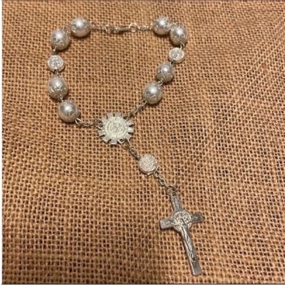 Catholic Religious Bead Cross Bracelets Rosary Sacred Heart of Mary New - Picture 2 of 12